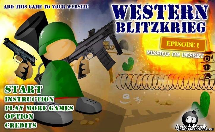 Flash Стрелялка онлайн Western Blitzkrieg