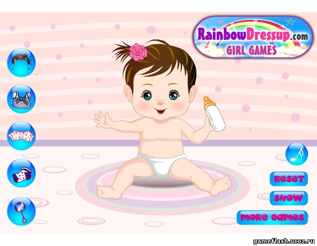 Игра онлайн для девочек Одень малыша